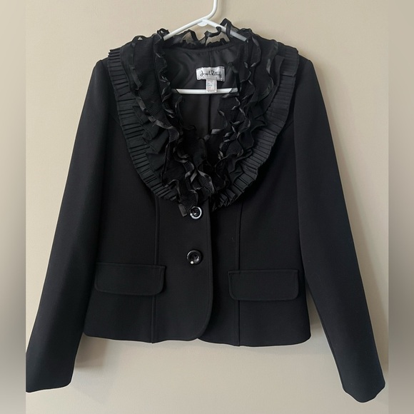 Joseph Ribkoff Ruffle Collar Blazer Size 8 - Picture 3 of 9